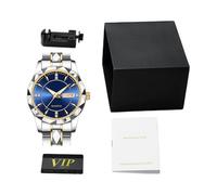 Waterproof Business Watch with Date - Stainless Steel Wrist Clock | Glowing in Dark Analog Watches for Travel | Easy-to-Read Timepiece for Everyday Wear