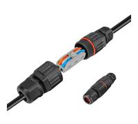 Waterproof Cable Connector - Outdoor Electrical Wire Terminal Block | 32A 2 | Flame Retardant Nylon Outdoor Waterproof Wire Connector with Brass Nickel Plated Contacts, 2 In 2 Out and 3 In 3 Out Screw Lo