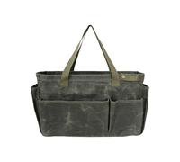 Waterproof Camping Tote, Camping Utensil Bag, 46x17.5x28cm, Firewood Carrying Bag, Simple and Stylish, Spacious Storage Capacity for Cookware, Picnic and Grilling, Green, Khaki