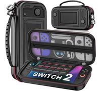 Waterproof Carrying Case for Nintendo Switch 2/OLED Console,Portable Switch Travel Carry Case with 10 Game Cartridge,Anti-Scratch Hard Shell Travel Zipper Pouch Storage Fit for Switch Accessories