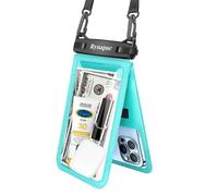 Waterproof Cell Phone Pouch, Touchscreen Dry Bag Case With Neck Lanyard, Clear Underwater Smartphone Holder, Large Floating Phone Protector For Beach, PVC Material