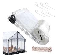 Waterproof Chicken Coop Cover,Clear Poultry Enclosure With Cords - Transparent Insulation Waterproof Tarp - Quiick To Install For Poultry Outdoor Garden Backyard Lawn Porch Small Farm