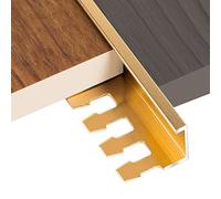 Waterproof Cuttable Thresholds Reducer Wood to Tile,Flooring Transition Strip for Front Door Doorway, 35/39/47/55/59 Inch Long Edge Trim(Gold,110cm/43.3in)