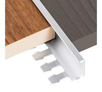 Waterproof Cuttable Thresholds Reducer Wood to Tile,Flooring Transition Strip for Front Door Doorway, 35/39/47/55/59 Inch Long Edge Trim(Silver,100cm/39.4in)