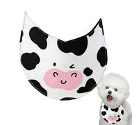 Waterproof Dog Bib, Adjustable Drool Absorbent Scarf, 30x20cm Pet Bandana with Cow Pattern, Soft Cotton Dog Handkerchief, Puppy Accessory with Cute Style, Pet Apparel for Holiday Photos