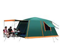 Waterproof Dome Tent with Porch Automatic Pop Up Tent Sun Shelter Easy Set Up Double Layer Family Camping Tents with Carrying Bag for Outdoor Camping, Fishing, BBQ Vision