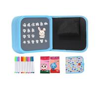 Waterproof Drawing Notebook, Educational Kids Book with Pens, 14-Page Reusable Notebook with Sturdy Pages, Drawing Book Easy Clean Layer, Sketching Notebooks for Boys and Girls Home