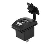 Waterproof Dual USB Car Adapter Fast Charging 3.1A Power Outlet for Cars Trucks Boats ABS Black