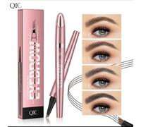 Waterproof Eyebrow Pencil, 3D Waterproof 4 Precise Eyebrow Pen with Tip, Long-lasting Natural Makeup Fine Stroke Magic Eyebrow Pencil (Black)