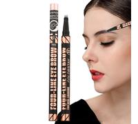 Waterproof Eyebrow Pencil, 4 Tip Liquid Brow Pen for Precise Shaping and Long Lasting Color, Portable Makeup Tool for Natural Look, Beauty Essential for Men and Women