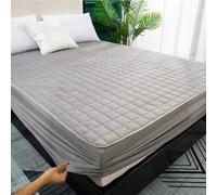 Waterproof Fitted Mattress Protector Twin Size, Soft Breathable Mattress Cover Stretches up to 12" Deep, Suitable for Fall Winter and Spring, No Pillowcases(Gray,90 * 200cm)