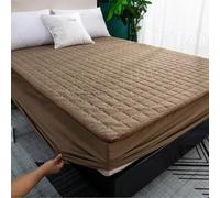 Waterproof Fitted Mattress Protector Twin Size, Soft Breathable Mattress Cover Stretches up to 12" Deep, Suitable for Fall Winter and Spring, No Pillowcases(Coffe,180 * 200cm)