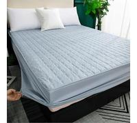Waterproof Fitted Mattress Protector Twin Size, Soft Breathable Mattress Cover Stretches up to 12" Deep, Suitable for Fall Winter and Spring, No Pillowcases(Blue,150 * 200cm)