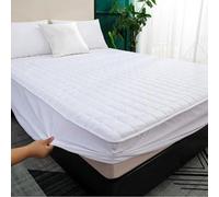 Waterproof Fitted Mattress Protector Twin Size, Soft Breathable Mattress Cover Stretches up to 12" Deep, Suitable for Fall Winter and Spring, No Pillowcases(White,180 * 200cm)