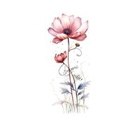 Waterproof Flower Temporary Tattoos For Women Body Art Letter Floral Fake Tattoo For Hand Arm Decor(10)
