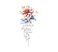Waterproof Flower Temporary Tattoos For Women Body Art Letter Floral Fake Tattoo For Hand Arm Decor(05)