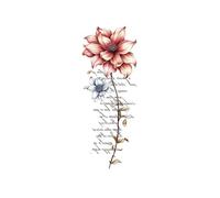 Waterproof Flower Temporary Tattoos For Women Body Art Letter Floral Fake Tattoo For Hand Arm Decor(06)