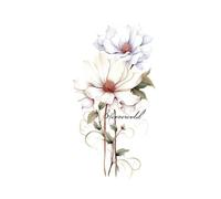Waterproof Flower Temporary Tattoos For Women Body Art Letter Floral Fake Tattoo For Hand Arm Decor(08)
