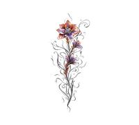 Waterproof Flower Temporary Tattoos For Women Body Art Letter Floral Fake Tattoo For Hand Arm Decor(02)