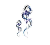 Waterproof Flower Temporary Tattoos For Women Body Art Letter Floral Fake Tattoo For Hand Arm Decor(12)