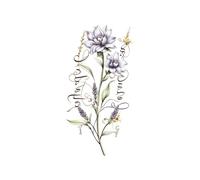 Waterproof Flower Temporary Tattoos For Women Body Art Letter Floral Fake Tattoo For Hand Arm Decor(01)