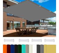 Waterproof Garden Sail Canopy 1.4 x 7.5m (4.6 x 24.6ft) -Outdoor Shade Sail with Eyelets for Patio Yard And Deck - Light Grey Sunshade Solution