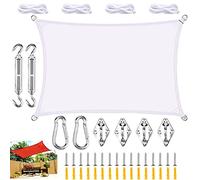 Waterproof Garden Sun Shade Sail Canopy with Fixing Kit Large Outdoor Rectangle Awning for Patio Beach 98% UV Block