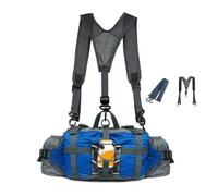 Waterproof Hiking Waist Pack - Borsa esterna con portabottiglie, regolabile Strap, Lightweight Travel Organizer | Running Jogging Fishing Hunting Belt Pouch for Men Women Cycling Trekking Camping, Blu