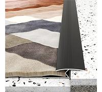 Waterproof Interior Floor Joining Strip Door Bar,Carpet to Tile Transition Strip, Aluminum Alloy Flooring Reducer, Easy to Install, 90-150 cm Long(Black,120cm/47.2in)
