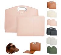 Waterproof Leather 14-16in 2PCS Laptop Bag for Women,Work Tote Bag Set,Leather Handbag Briefcase,for Laptops and iPad Cases (Light Pink)