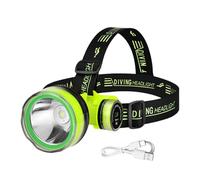 Waterproof LED Head Lamp - Gear Dive Light, Underwater Flashlight Torch | IPX8 USB Rechargeable Lamp, 350M Beam Distance Design, Perfect for Deep Sea Exploration or Night Swimming