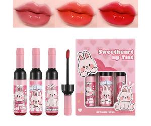 Waterproof Liquid Lipstick Set, Wine Bottle Shape Lip Gloss, Long-Lasting Matte Lip Color, Moisturizing Formula, Transfer-Proof, 3 Colors, Perfect for Daily Wear, gift for Women