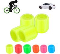 Waterproof Luminous Car Tire Valve Caps, Glow in The Dark Tire Valve Caps, Universal Fluorescent Bicycle Stem Covers, Car Mods Accessories ruck, SUV, Motorcycles, Bike (Yellow,4PCS)