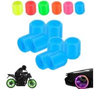 Waterproof Luminous Car Tire Valve Caps,Luminous Tire Valve Stem Cap Set,Universal Durable Illuminated Tires Air Caps Cover,Easy-to-Install,No-Tool-Required for Most Vehicle Tires (Blue)