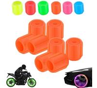 Waterproof Luminous Car Tire Valve Caps,Luminous Tire Valve Stem Cap Set,Universal Durable Illuminated Tires Air Caps Cover,Easy-to-Install,No-Tool-Required for Most Vehicle Tires (Orange)