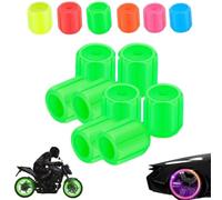 Waterproof Luminous Car Tire Valve Caps,Luminous Tire Valve Stem Cap Set,Universal Durable Illuminated Tires Air Caps Cover,Easy-to-Install,No-Tool-Required for Most Vehicle Tires (Green)