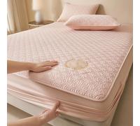 Waterproof Mattress Protector for the Elderly and Women, Tpu Leakproof Fitted Cover with Deep Pocket 5-30cm, Breathable & Noiseless, Machine wash,No Pillowcase(Pink,90 * 190cm)