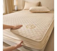 Waterproof Mattress Protector for the Elderly and Women, Tpu Leakproof Fitted Cover with Deep Pocket 5-30cm, Breathable & Noiseless, Machine wash,No Pillowcase(Khaki,200 * 220cm)