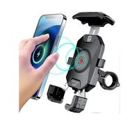 Waterproof Motorcycle Phone Holder with Wireless Charging & USB-C, IP66, for 4'' to 7'' Phones, Easy One-Handed Operation