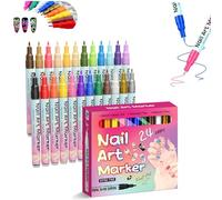Waterproof Nail Art Pen, 2026 New 12 Colors Nail Art Pens for Painting Nails Set, Waterproof and Quick-Drying, For Polishing Dotting Painting Liner (24 colors)