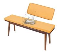 Waterproof Outdoor Bench Cushion Cover 5cm Thick Non-Slip Polyester Replacement Cover with Zipper Yellow 160x30cm Ideal for Garden Benches And Patio Furniture