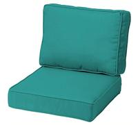 Waterproof Outdoor Cushion Set 45x45cm Fade-Resistant Removable Cover with Adjustable Straps for Patio Furniture Garden Yard Terrace - Ocean Blue