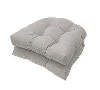 Waterproof Outdoor Cushion Set of 2 48x48 cm High Elasticity PP Cotton UV Resistant Padded Seat Cushions for Garden Furniture (Light Gray)