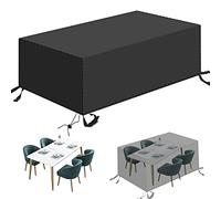 Waterproof Outdoor Furniture Covers - Customizable Size Tear-Resistant Table Chair Sofa Protectors - Heavy-Duty Black Covers (230×165×80CM) for all Weather