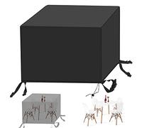 Waterproof Patio Furniture Cover - Customizable Outdoor Table Protector with Elastic Thread Fits 126×126×74CM Heavy-Duty Black Cover for all Weather Protection