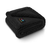 Waterproof Pet Blanket, Liquid Pee Proof Dog Blanket for Sofa Bed Couch, Reversible Sherpa Fleece Furniture Protector Cover for Small Medium Large Dogs Cats, Black X-Large（85" x 57"）