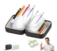 Waterproof Pill Pouch Set-14Pcs Bags Inside, A8 Waterproof Pill Organizer Set, Meds & Medicine Organizer for Travel, Zippered Storage Case, Crush-Resistant Shell, Reusable (Black*1)