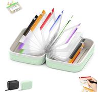 Waterproof Pill Pouch Set-14Pcs Bags Inside, A8 Waterproof Pill Organizer Set, Meds & Medicine Organizer for Travel, Zippered Storage Case, Crush-Resistant Shell, Reusable (Green*1)
