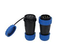 Waterproof Plug Socket Connector 380V 45A, Aviation Power Connector with IP68 Rating, Welding - Free Screw Crimping Design, PA66 Shell, for Industrial Communication and Control (6 perni)