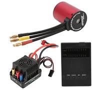 Waterproof RC S3650 3100KV Brushless Motor Set with 60A ESC and Programming Card for 1/10 RC Car, High Torque 4 - Pole Design, CNC Aluminum Heat Sink, Weatherproof Operation